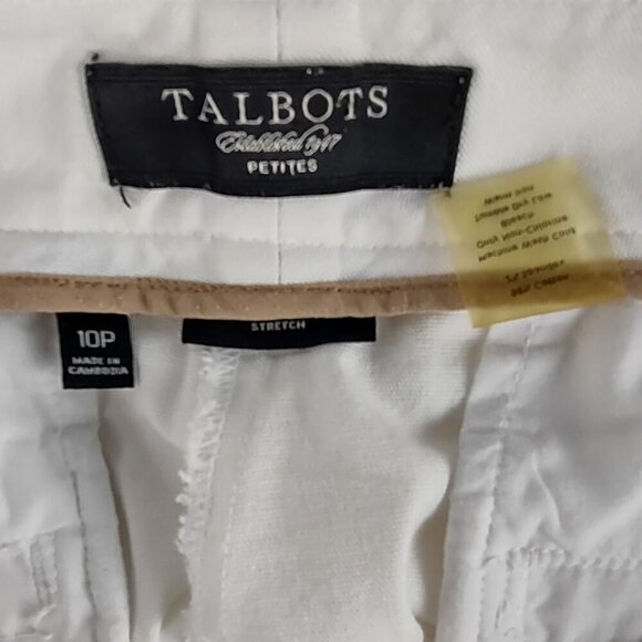 Talbots Womens Petite White Cotton Stretch Capris Pants Size 10P - Picture 10 of 11